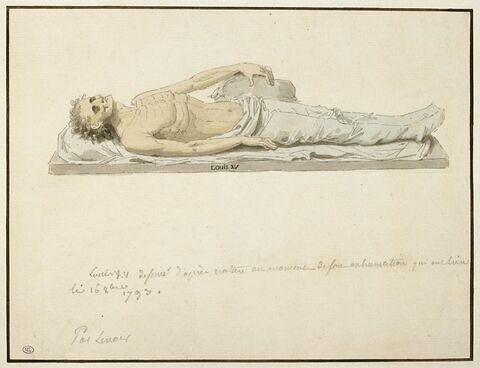 Les restes de Louis XV, exhumés de son tombeau en 1793, image 1/2
