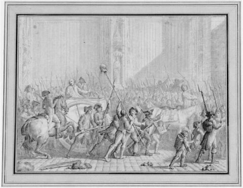Bertier de Sauvigny, conduit au supplice, reconnaît la tête de Foulon, image 1/1