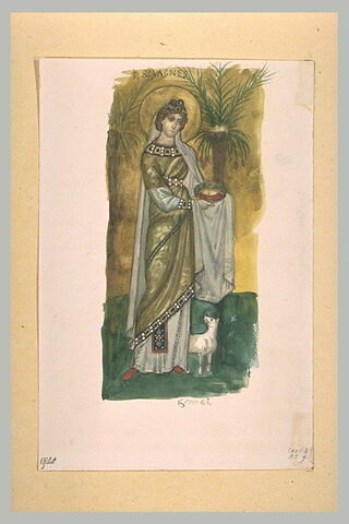 Sainte Agnès, d'après une mosaïque de Sant' Apollinare Nuovo de Ravenne, image 1/1