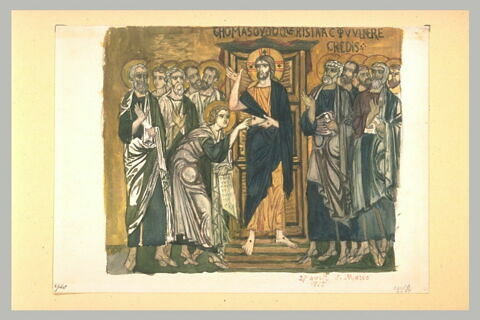 L'Incrédulité de saint Thomas, d'après une mosaïque d'un arc de Saint-Marc, image 1/1