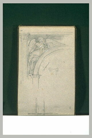 Renommée sculptée dans un écoinçon, et chapiteau, image 1/2