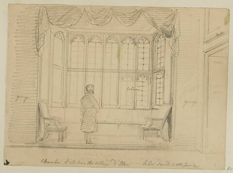 Chambre d'élection du collège d'Eton, le roi s'arrête à cette fenêtre, image 1/2