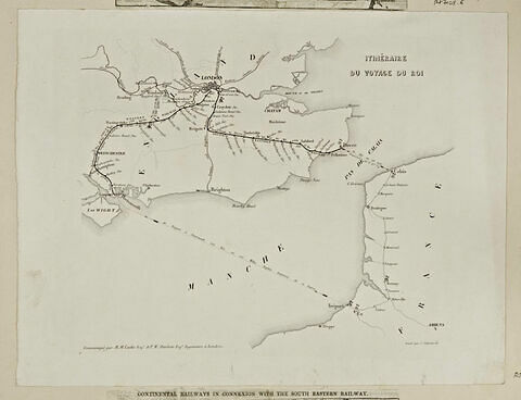 Carte : itinéraire du voyage du roi vers Londres, image 1/2