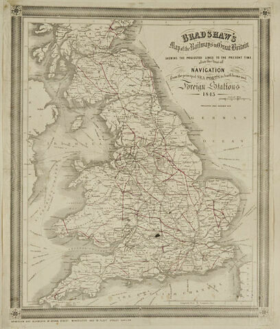 Carte du chemin de fer de la Grande-Bretagne