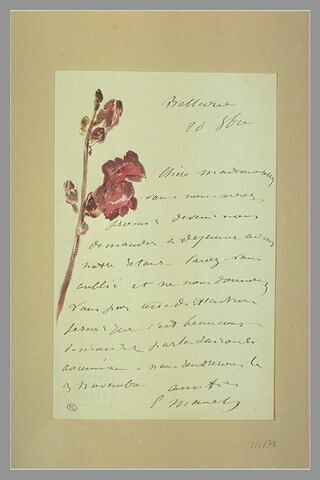 Gueules de loup rouges décorant une lettre à Isabelle Lemonnier, image 1/1