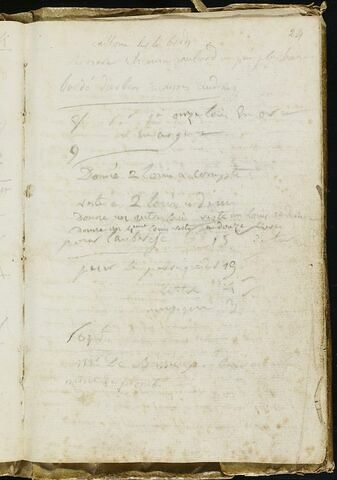 Notes manuscrites et liste de comptes