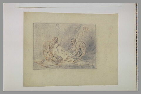Deux satyres caressant une nymphe nue, image 1/1
