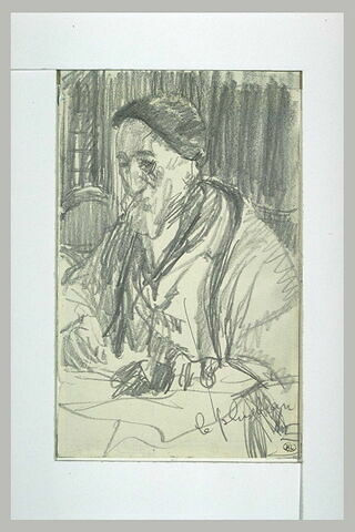 Portrait d'Anatole France, assis derrière une table, image 1/1