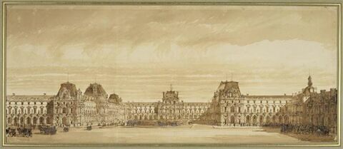 Vue de la cour du nouveau Louvre de Napoléon III, image 1/1