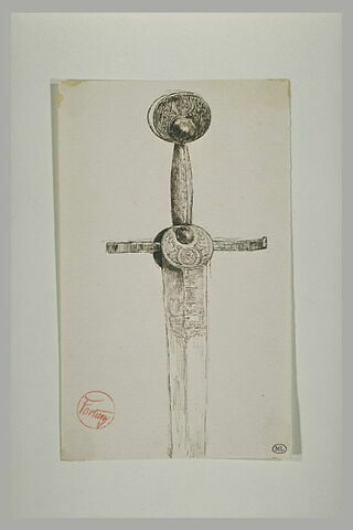 Garde d'épée, en métal ciselé, vue de face, image 1/1