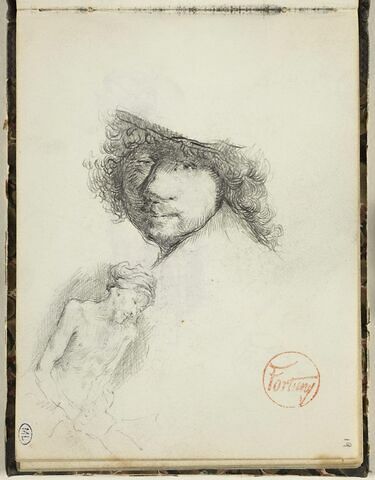 Deux copies d'après Rembrandt : un autoportrait et un homme à demi nu, image 1/2
