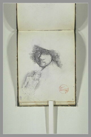Deux copies d'après Rembrandt : un autoportrait et un homme à demi nu, image 2/2