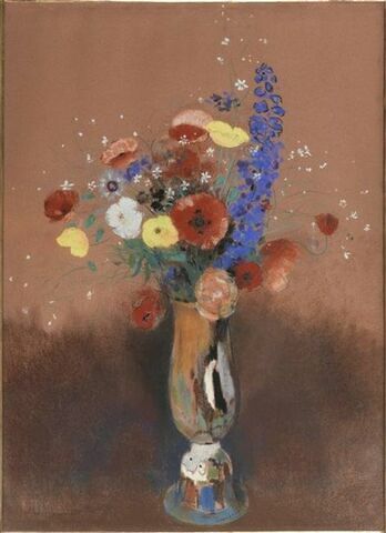 Bouquet de fleurs des champs dans un vase à long col, image 1/1
