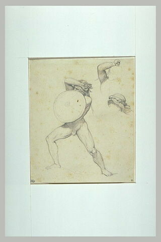 Etude d'un homme nu, se protégeant de son bouclier, image 1/1
