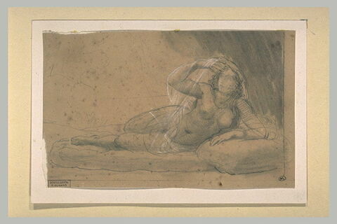 Jeune femme, à demi nue, étendue sur le côté gauche, image 1/1