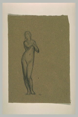 Etude pour Eve, mains sur la poitrine, figures drapées, image 1/1