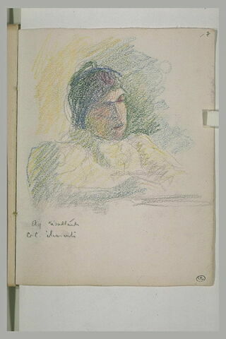 Portrait de femme et annotations manuscrites, image 1/1