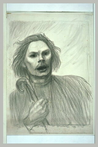 Portrait de Gorki, vu à mi-corps, et tenant une canne de la main gauche, image 1/1