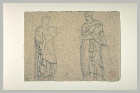 Deux hommes debout drapés, d'après l'antique, image 1/1