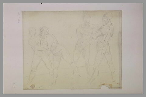 Deux hommes nus luttant, et deux femmes nues luttant, image 1/1