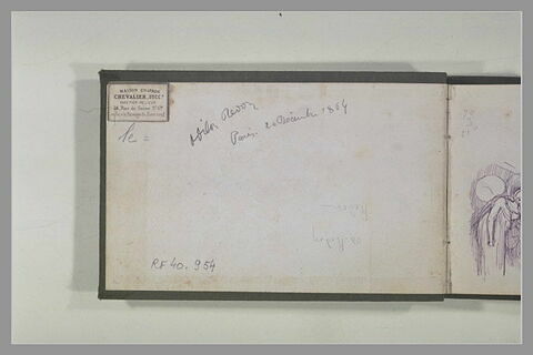 Signature et date : 'Odilon Redon. Paris 20 décembre 1864'