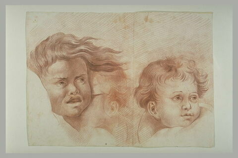 Deux têtes d'enfants : figures de l'Incendie du Bourg, image 1/1