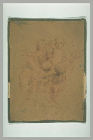 Quatre enfants nus portant un amour sur un bouclier, image 1/1