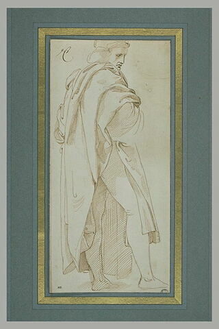 Homme drapé, debout, de profil vers la droite : figure du Parnasse, image 1/1