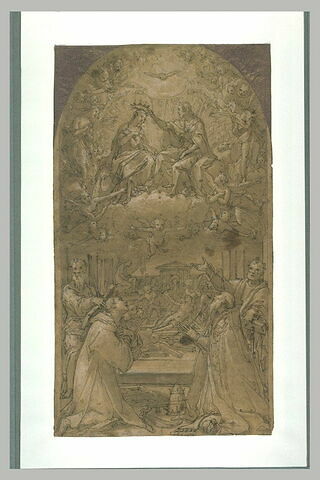 Apparition de la Vierge couronnée à des saints, image 1/1