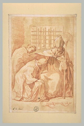 Saint Eutichele et Sosio se prosternant devant saint Janvier prisonnier