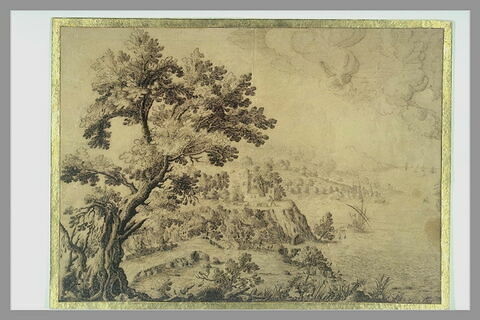 Paysage avec un arbre à gauche et vue de côte, image 1/1