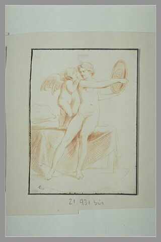Vénus assise, présentant un miroir à l'Amour
