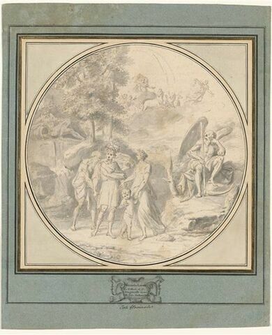 Enée, Anchise, Créüse et Ascagne sur le mont Ida dans une composition allégorique, image 1/2