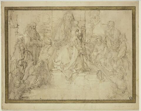 Vierge à l'Enfant en majesté entourée de six saints et d'anges musiciens, image 1/2