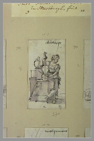 Euterpe, muse de la Poésie bacchique, jouant du violoncelle, image 1/1