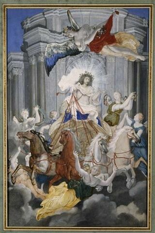 Louis XIV, sous les traits d'Apollon, conduisant un quadrige, image 1/2