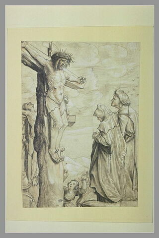 Saint Jean soutenant la Sainte Vierge devant le Christ en croix, image 1/1