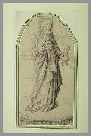 Sainte Elisabeth de Thuringe tenant une aiguière et deux pains