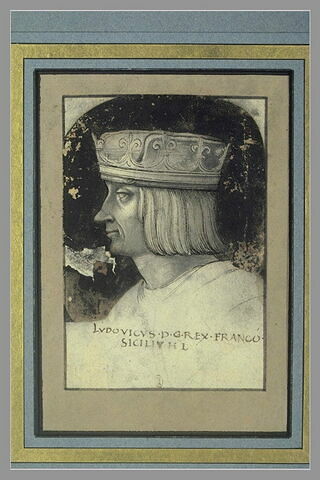 Portrait de Louis, roi de France, de profil à gauche