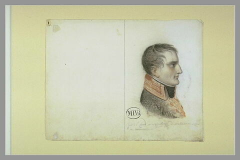 Napoléon Bonaparte, premier Consul, de profil, tourné à droite, image 1/1