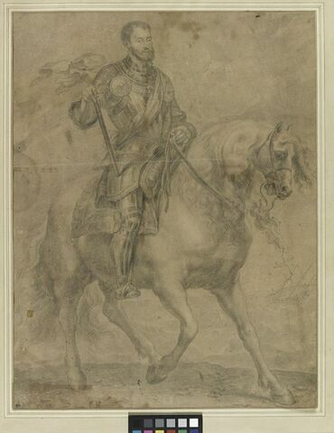 Portrait de l'Empereur Charles-Quint à cheval, au bord de la mer
