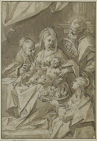 La Sainte Famille et sainte Dorothée offrant des fruits à l'Enfant, image 1/1