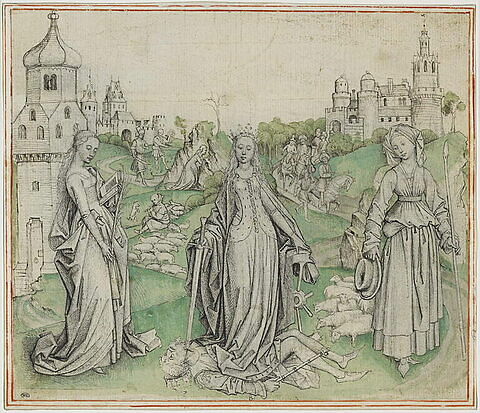Sainte Barbe, sainte Catherine d'Alexandrie et sainte Marguerite