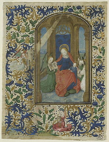 La Vierge à l'Enfant assise et trois anges