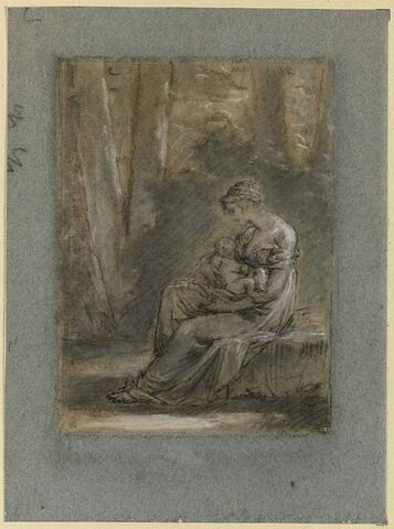 L'Heureuse Mère (étude pour le tableau de Constance Mayer, Salon de 1810), image 1/2