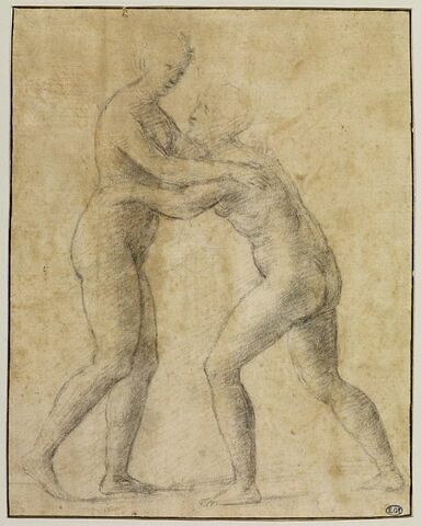 Deux femmes nues debout et s'enlaçant : étude pour une Visitation, image 1/2
