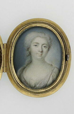 Portrait de jeune femme, en buste, les cheveux poudrés, image 1/1