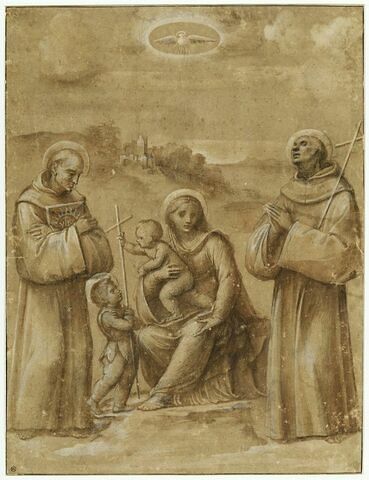 Vierge à l'Enfant avec le petit saint Jean, saint Sébastien, saint Bernardin, image 1/2