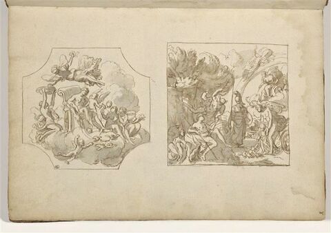 Deux 'compositions encadrées' : Vénus sur son char ; Le Jugement de Pâris, image 1/2