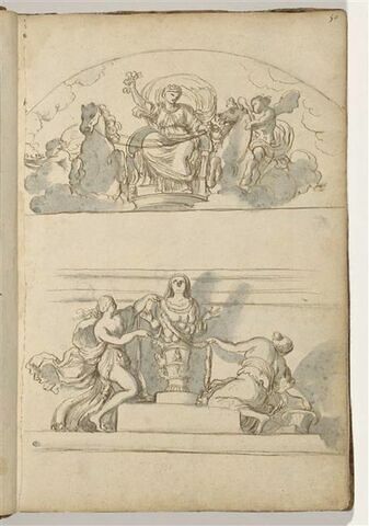 Le Char de Cérès ; Deux Vestales ornant la statue d'Artémis d'Ephèse, image 1/2